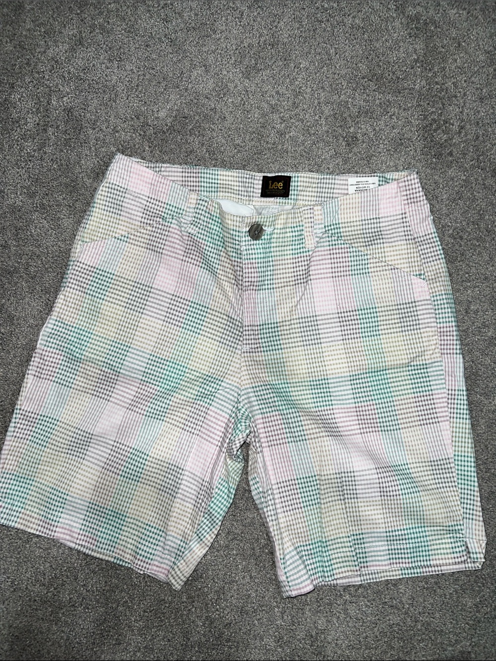 Lee Plaid Bermuda Shorts Women’s Size 12 Medium Pastel Plaid